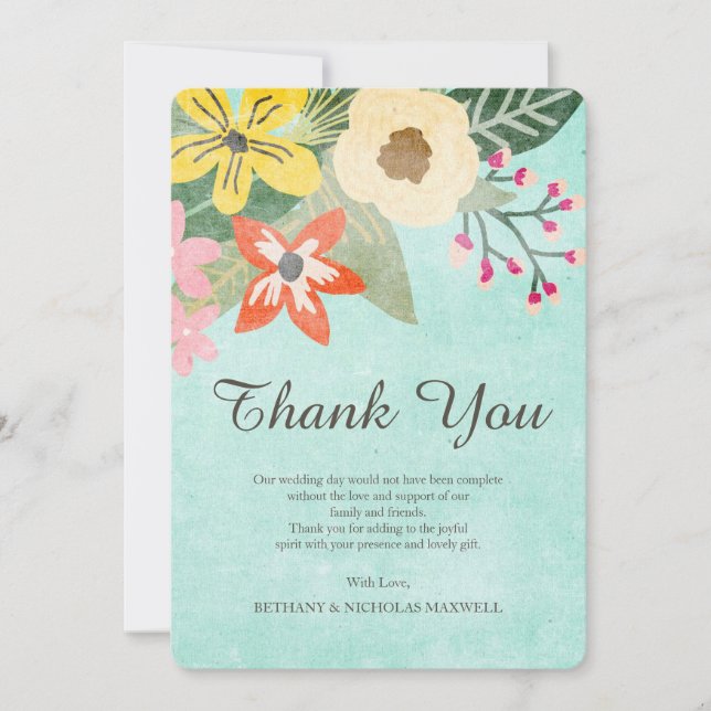 De Agradecimento Belo Blooms Foto Obrigado Cartão Simples (Frente)