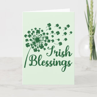 De Agradecimento Bênçãos Irlandesas Dandelion, Cartão Shamrocks Exp
