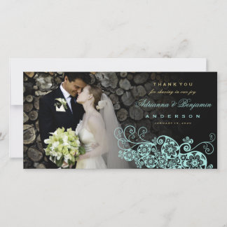 De Agradecimento Boho Floral Paisley Weding Obrigado Cartão com fot