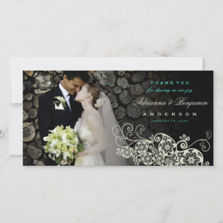 De Agradecimento Boho Floral Paisley Weding Obrigado Cartão com fot