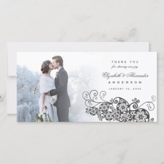 De Agradecimento Boho Floral Paisley Weding Obrigado Cartão com fot