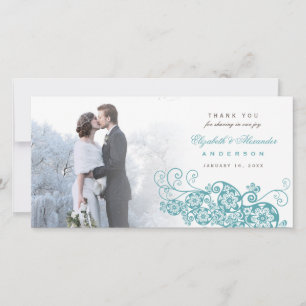 De Agradecimento Boho Floral Paisley Weding Obrigado Cartão com fot