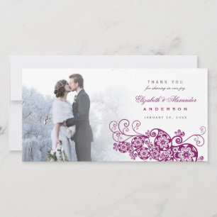 De Agradecimento Boho Floral Paisley Weding Obrigado Cartão com fot