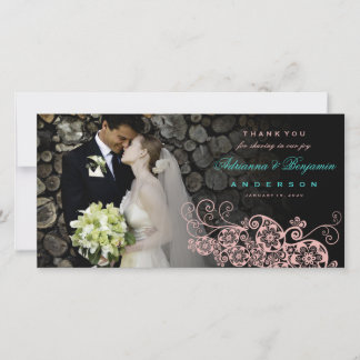 De Agradecimento Boho Floral Paisley Weding Obrigado Cartão com fot