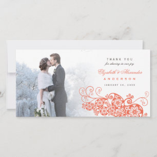 De Agradecimento Boho Floral Paisley Weding Obrigado Cartão com fot