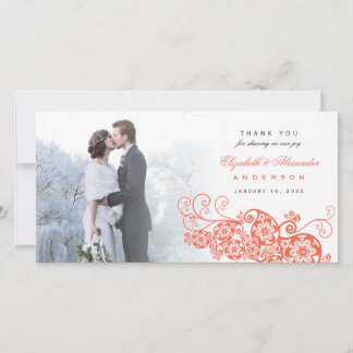 De Agradecimento Boho Floral Paisley Weding Obrigado Cartão com fot