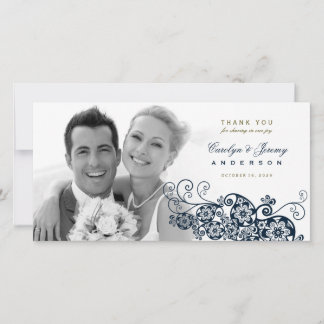 De Agradecimento Boho Floral Paisley Weding Obrigado Cartão com fot