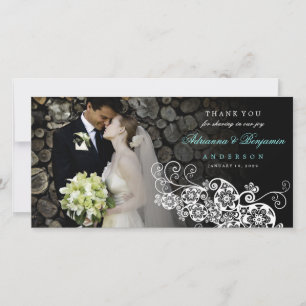 De Agradecimento Boho Floral Paisley Weding Obrigado Cartão com fot