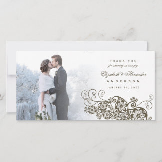 De Agradecimento Boho Floral Paisley Weding Obrigado Cartão com fot