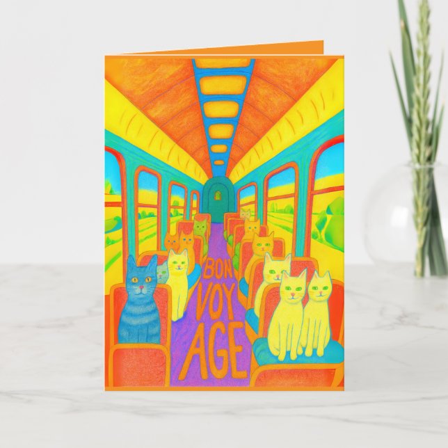 De Agradecimento Bon Voyage Saindo do cartão Boa Sorte Adeus (Frente)