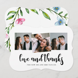 De Agradecimento Bonito Casamento Floral Obrigado Cartão com fotos