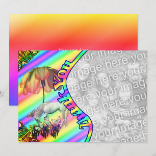 De Agradecimento Borboletas da Unicorn Obrigado Cartão com fotos