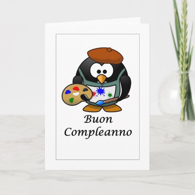 De Agradecimento Buon Compleanno - Parabéns no Cartão Italiano (Frente)