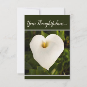 De Agradecimento Calla Lily Flat Obrigado Cartão "Pensamento"