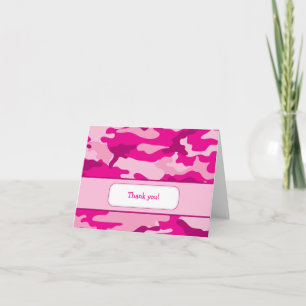 De Agradecimento Camuflagem Rosa Quente Obrigado Cartão Nota