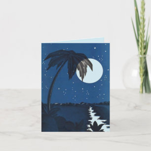 De Agradecimento Cartão Azul Retro Tropical Havaiano Havaí Mahalo!