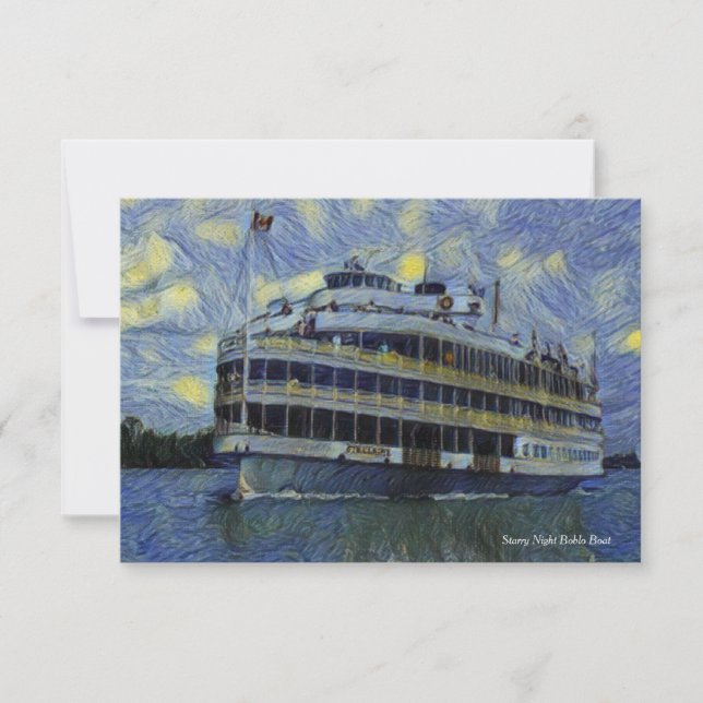 De Agradecimento Cartão Boblo Boat Starry Night (Frente)