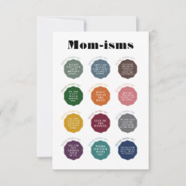 De Agradecimento Cartão Coisas que as Mães Dizem