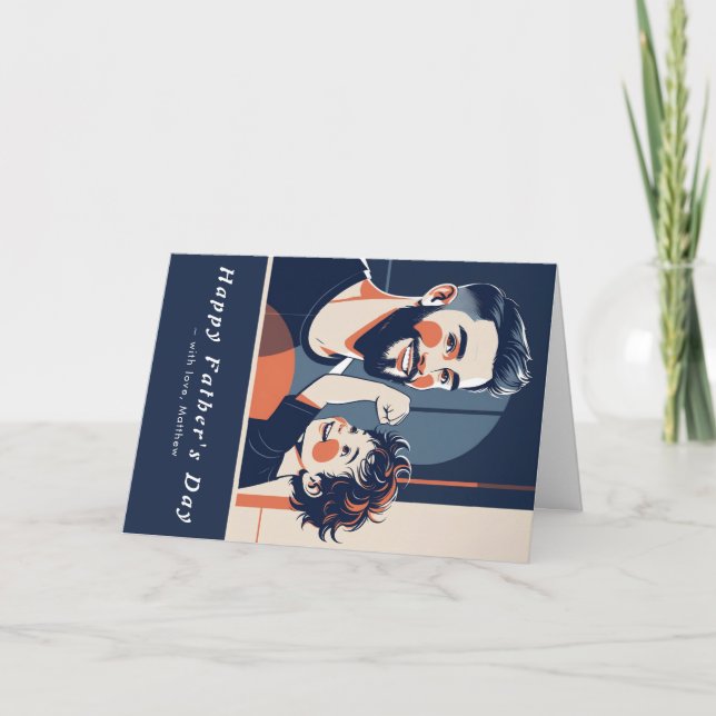 De Agradecimento Cartão com fotos do Dia do Pai - Mensagem Personal (Frente)