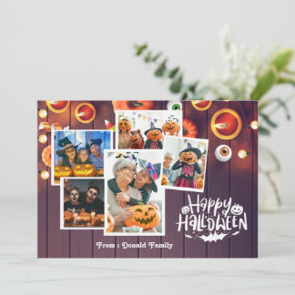 De Agradecimento Cartão com fotos Feliz da Família Halloween