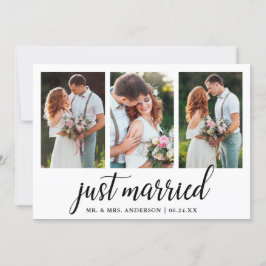 De Agradecimento Cartão com fotos Recem casados 3 da caligrafia