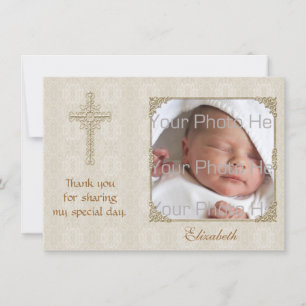 De Agradecimento Cartão com fotos Religioso Cream Lace2