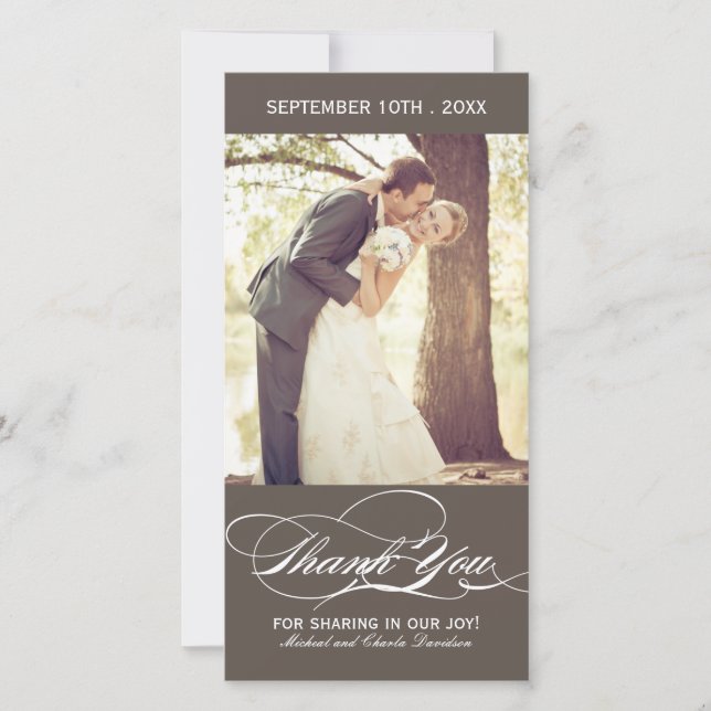 De Agradecimento Cartão com fotos Smoking Obrigado (4x8) (Frente)