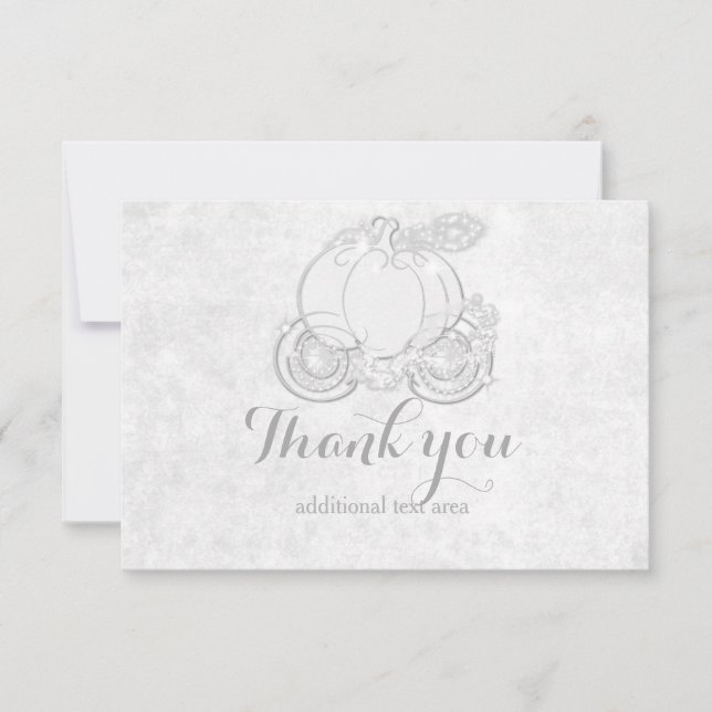 De Agradecimento Cartão da Carruagem Princesa Prata Branca da Cinde (Frente)