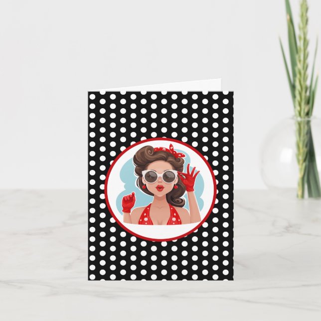 De Agradecimento Cartão da Mulher Retro (Frente)