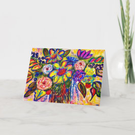 De Agradecimento Cartão Des Fleurs Dans La Maison< Blank Inside>