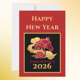 De Agradecimento Cartão do Ano Novo Lunar do Cavalo 2026 Chinês