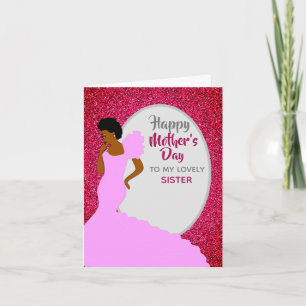 De Agradecimento Cartão do Dia das Mães para Irmã Afro-Americana