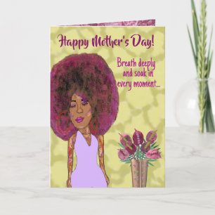 De Agradecimento Cartão do Dia das Mães para Mulher Afro-Americana