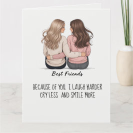 De Agradecimento Cartão Dobrado dos Melhores Amigos - Vista Traseir