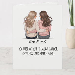 De Agradecimento Cartão Dobrado dos Melhores Amigos - Vista Traseir