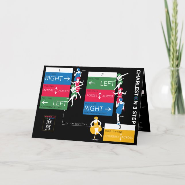 De Agradecimento Cartão dobrado Mah Jongg Charleston (Frente)