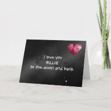 Cartão dobrado Personalizado Amor Você até à Lua