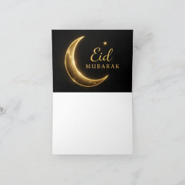 De Agradecimento Cartão Elegante Eid Mubarak Preto e Dourado – Prem