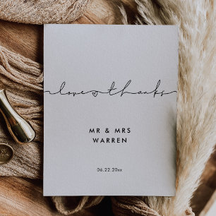 De Agradecimento Cartão escrito à mão moderno minimalista do amo