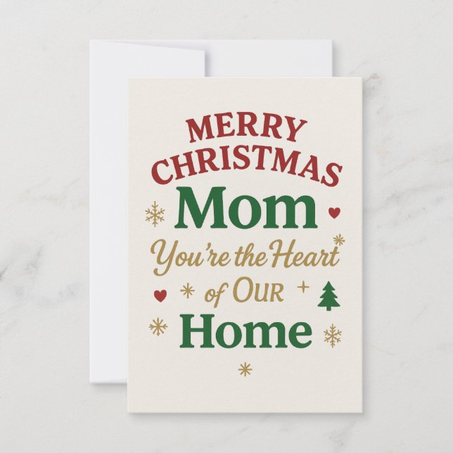 De Agradecimento Cartão Feliz Natal Mãe (Frente)