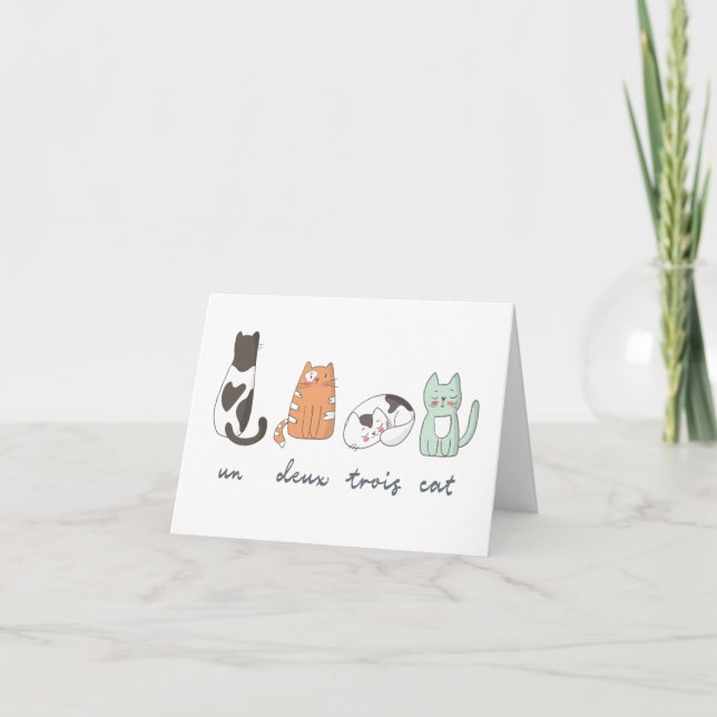 De Agradecimento Cartão francês bonito engraçado do gato (Frente)