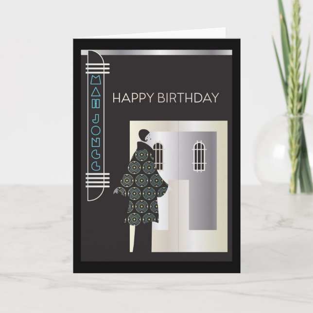 De Agradecimento Cartão Mah Jongg Deco Miami (Frente)