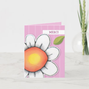 De Agradecimento Cartão Merci Note Daisy Joy Tiras cor-de-rosa