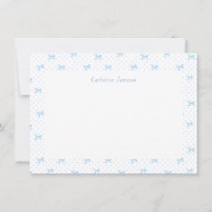 De Agradecimento Cartão Monograma Petit Blue Whimsical Bows
