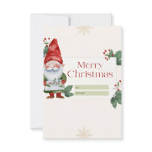 Cartão Natal Watercolor Santa Claus (Não Foto)