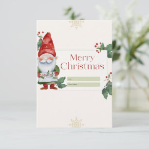 De Agradecimento Cartão Natal Watercolor Santa Claus (Não Foto)
