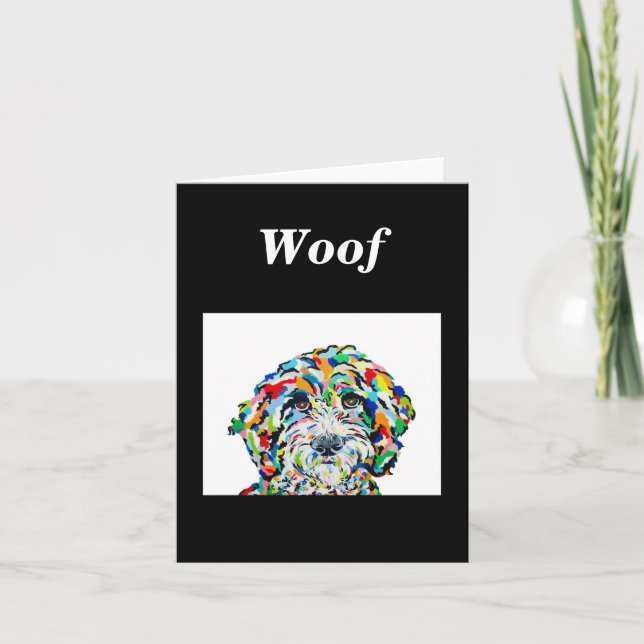 De Agradecimento Cartão Nota Sheepadoodle em Branco (Frente)
