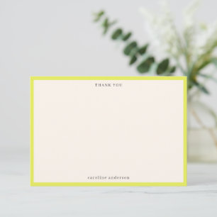 De Agradecimento Cartão Personalizado com Borda Chartreuse Minimali