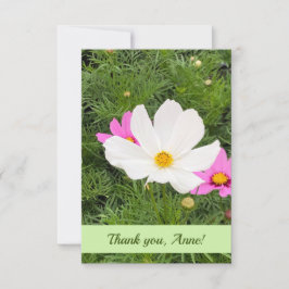 De Agradecimento Cartão personalizável com flores cor-de-rosa