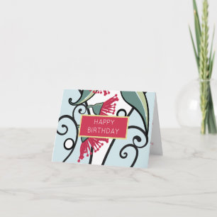 De Agradecimento Cartão Presente Floral Design Eucalyptus Vermelho